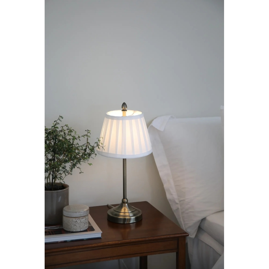 Markslöjd 108973 - Stolna lampa OXFORD 1xE14/40W/230V bijela/mesing