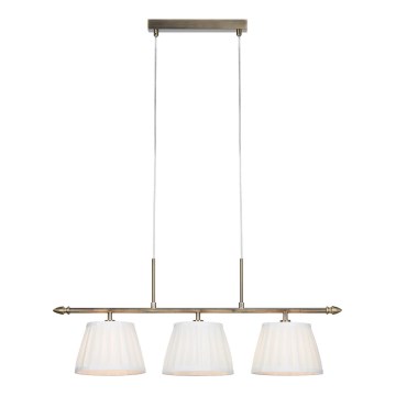 Markslöjd 108975 - Viseći luster na sajli OXFORD 3xE14/40W/230V mesing/bijela