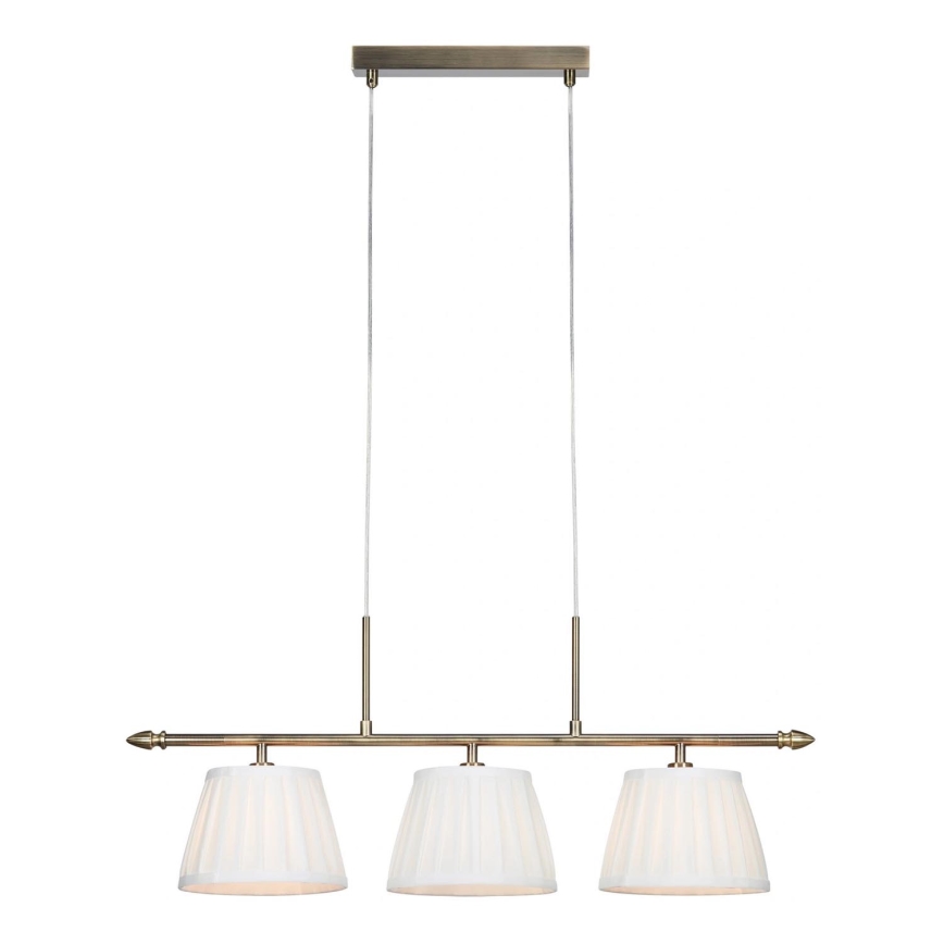 Markslöjd 108975 - Viseći luster na sajli OXFORD 3xE14/40W/230V mesing/bijela