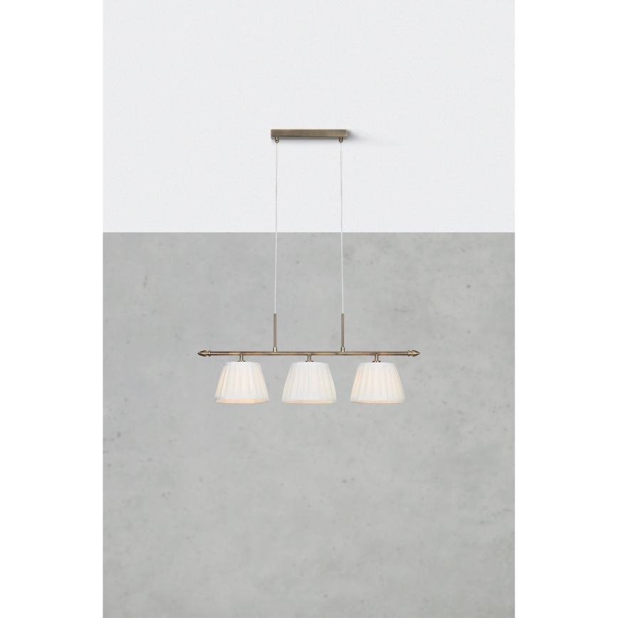 Markslöjd 108975 - Viseći luster na sajli OXFORD 3xE14/40W/230V mesing/bijela