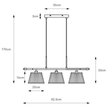 Markslöjd 108975 - Viseći luster na sajli OXFORD 3xE14/40W/230V mesing/bijela