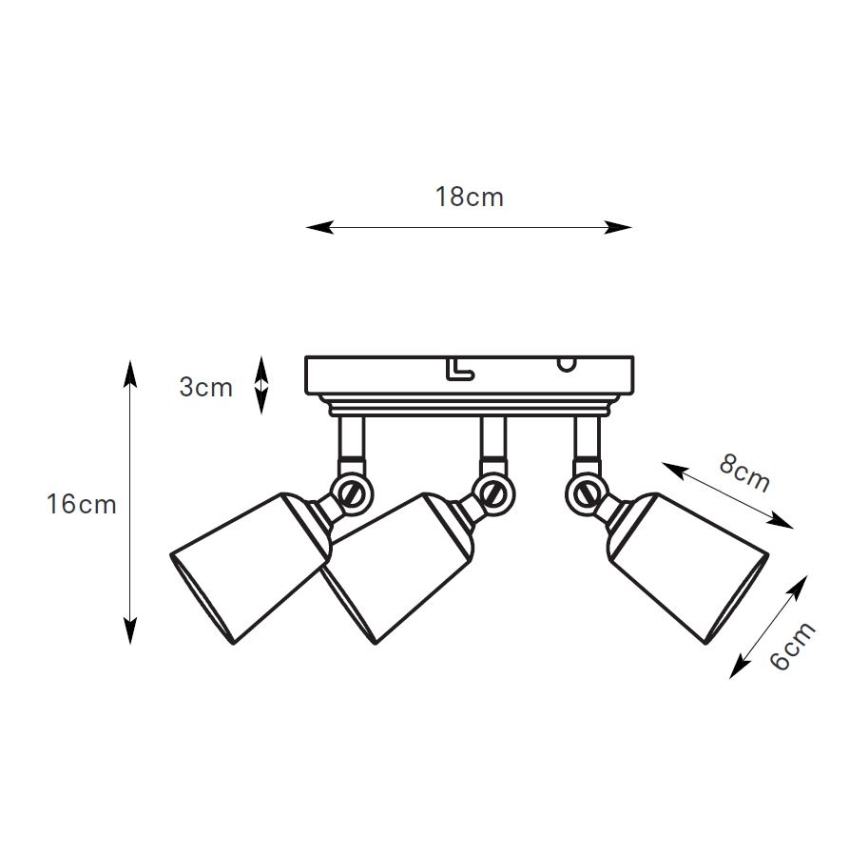 Markslöjd 108980 - Reflektor TINY 3xGU10/7W/230V mesing