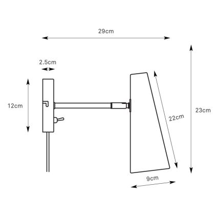 Markslöjd 108992 - Zidna svjetiljka PEAK 1xE14/40W/230V siva