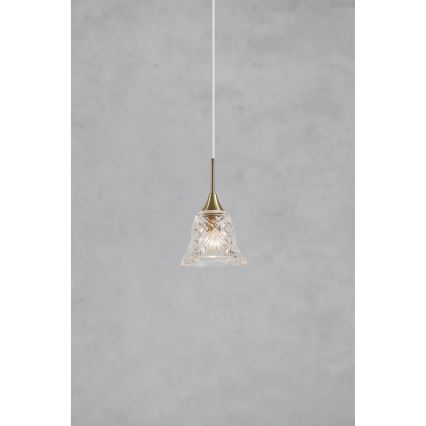 Markslöjd 109011 - Viseći luster LUNA na sajli 1xE14/40W/230V mesing