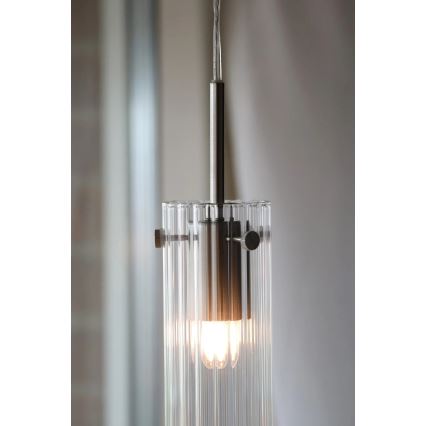 Markslöjd 109013 - Luster na sajli TIBIA 1xE14/40W/230V prozirno/mesing