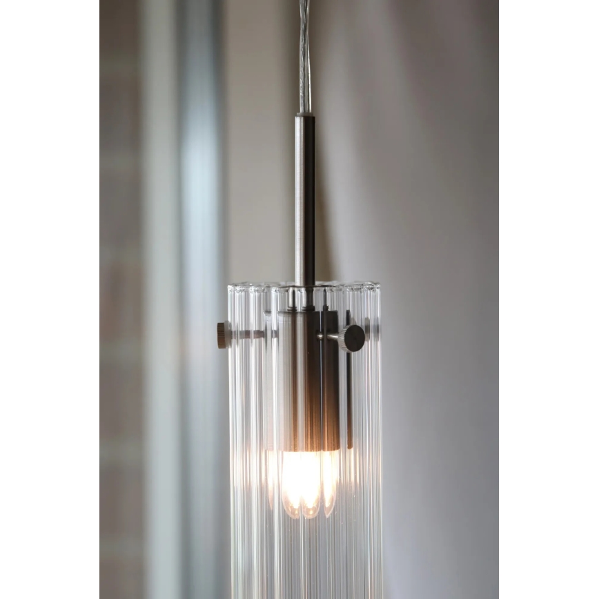 Markslöjd 109013 - Luster na sajli TIBIA 1xE14/40W/230V prozirno/mesing