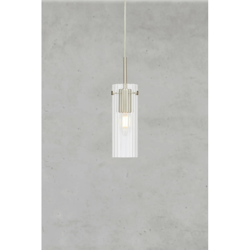 Markslöjd 109013 - Luster na sajli TIBIA 1xE14/40W/230V prozirno/mesing