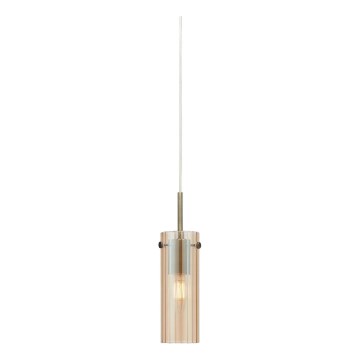 Markslöjd 109015 - Luster na sajli TIBIA 1xE14/40W/230V dimljeno bež/mesing