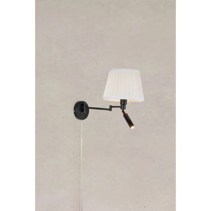 Markslöjd 109016 - LED zidna svjetiljka PIVOT 1xE27/40W/230V + LED/4W krem/crna