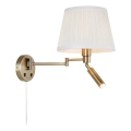 Markslöjd 109017 - LED zidna svjetiljka PIVOT 1xE27/40W/230V + LED/4W krem/mesing