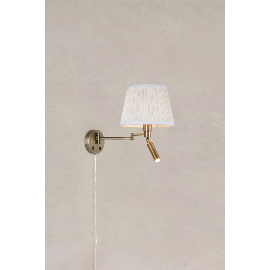Markslöjd 109017 - LED zidna svjetiljka PIVOT 1xE27/40W/230V + LED/4W krem/mesing