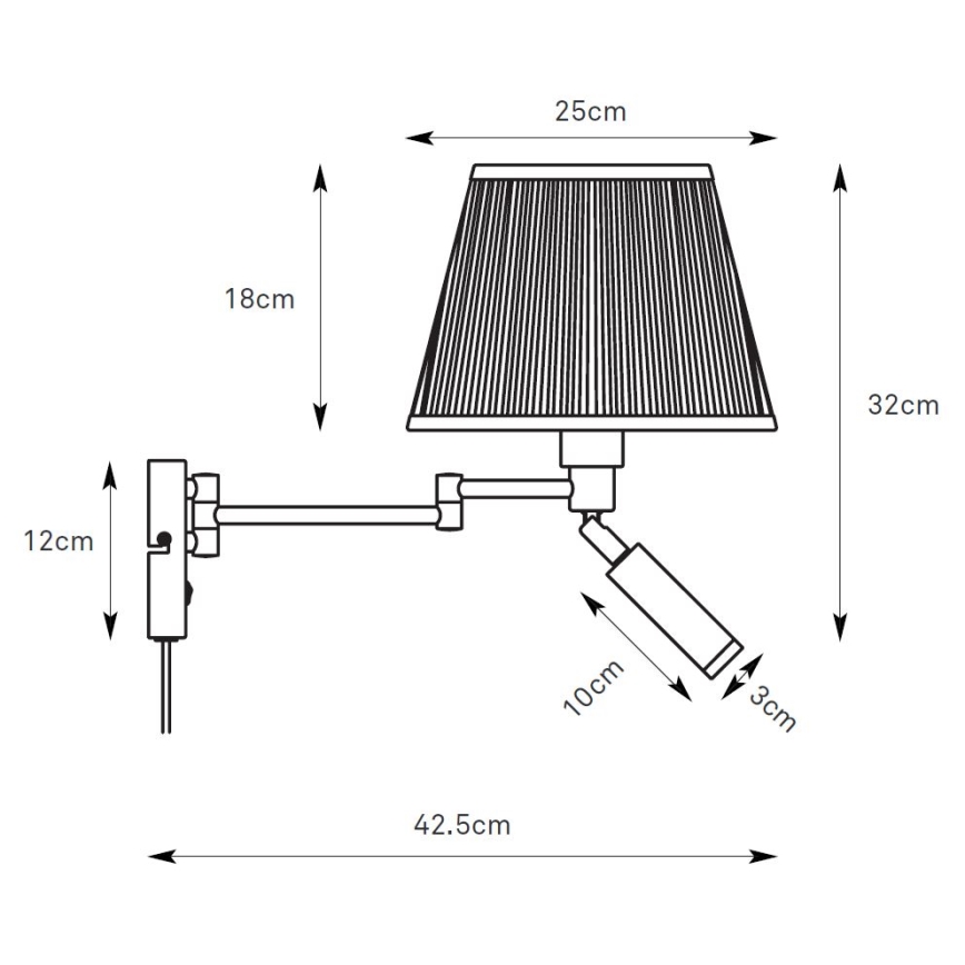 Markslöjd 109017 - LED zidna svjetiljka PIVOT 1xE27/40W/230V + LED/4W krem/mesing