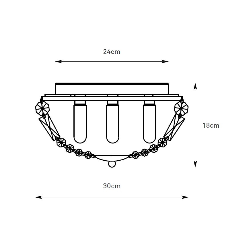 Markslöjd 109031 - Stropna svjetiljka za kupaonicu ESTELLE 3xG9/20W/230V promjer 30 cm IP44 mesing