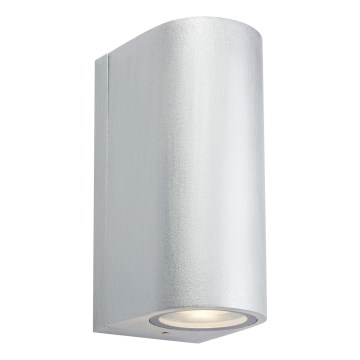 Markslöjd 109112 - LED prigušivo vanjsko zidno svjetlo ALOR, 2xLED/4,9W/230V, IP65, srebrna