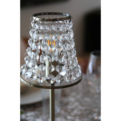 Markslöjd 109125 - LED stolna lampa LIORA, prigušiva, punjiva, na dodir, 1xE14/2W/2000 mAh, mesing