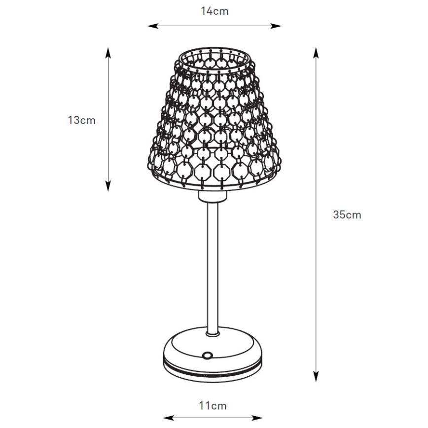 Markslöjd 109125 - LED stolna lampa LIORA, prigušiva, punjiva, na dodir, 1xE14/2W/2000 mAh, mesing