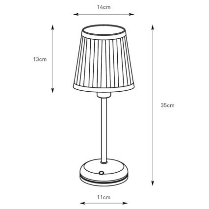 Markslöjd 109126 - LED stolna lampa ANNO, s mogućnošću prigušivanja, punjiva, s dodirnim upravljanjem, 1xE14/2W/2000 mAh, bijela/mesing
