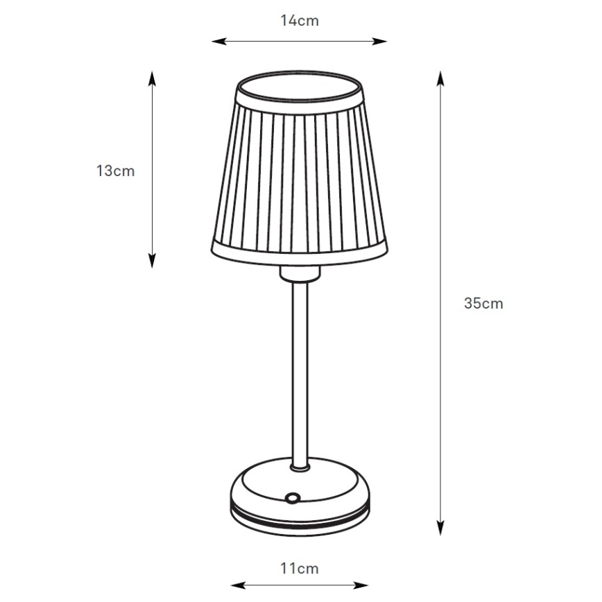Markslöjd 109126 - LED stolna lampa ANNO, s mogućnošću prigušivanja, punjiva, s dodirnim upravljanjem, 1xE14/2W/2000 mAh, bijela/mesing