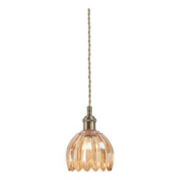 Markslöjd 109137 - Luster na sajli GOTA 1xE14/40W/230V Ø 13 cm dimno bež/mesing