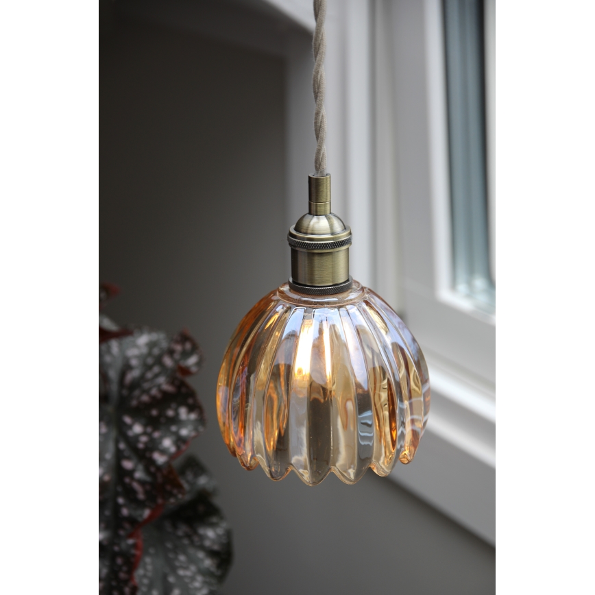 Markslöjd 109137 - Viseći luster na kabelu GOTA 1xE14/40W/230V zadimljeno bež/mesing