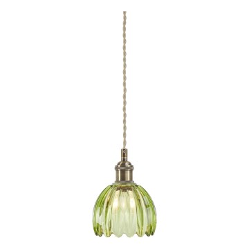Markslöjd 109138 - Luster na sajli GOTA 1xE14/40W/230V Ø 13 cm zadimljena zelena/mesing