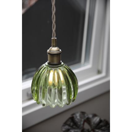Markslöjd 109138 - Luster na sajli GOTA 1xE14/40W/230V Ø 13 cm zadimljena zelena/mesing