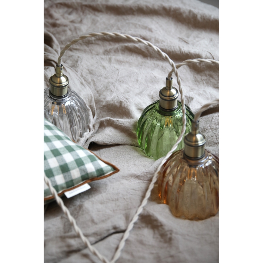 Markslöjd 109138 - Luster na sajli GOTA 1xE14/40W/230V Ø 13 cm zadimljena zelena/mesing