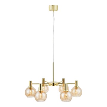 Markslöjd 109153 - Luster na sajli AMBRA, 6xE14/40W/230V, promjer 75 cm, zlatna/dimljeno-bež