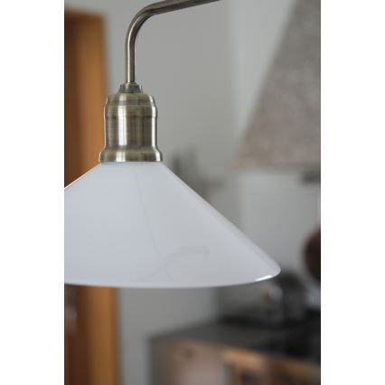 Markslöjd 109160 - Stropni luster na štapu VELA 2xE27/60W/230V bijela/mesing
