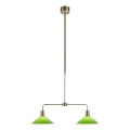 Markslöjd 109161 - Luster na štapu VELA 2xE27/60W/230V zelena/mesing