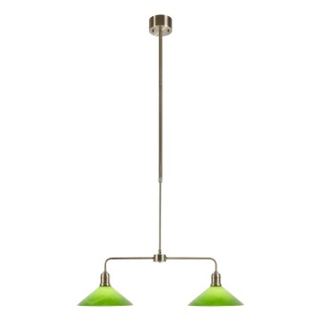 Markslöjd 109161 - Luster na štapu VELA 2xE27/60W/230V zelena/mesing