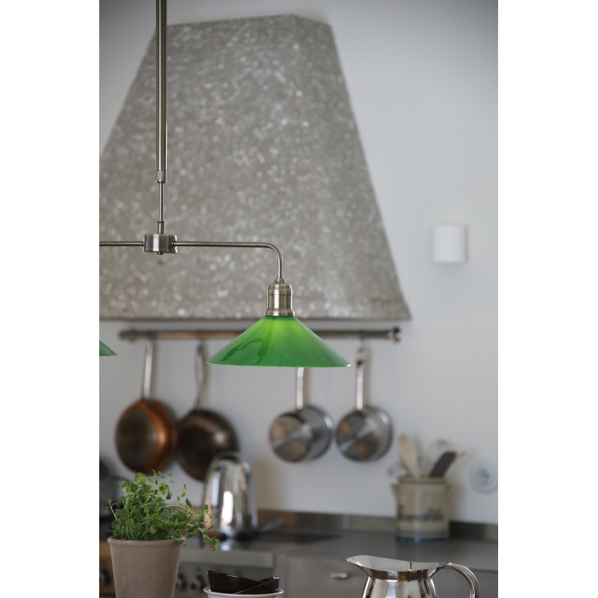 Markslöjd 109161 - Luster na štapu VELA 2xE27/60W/230V zelena/mesing