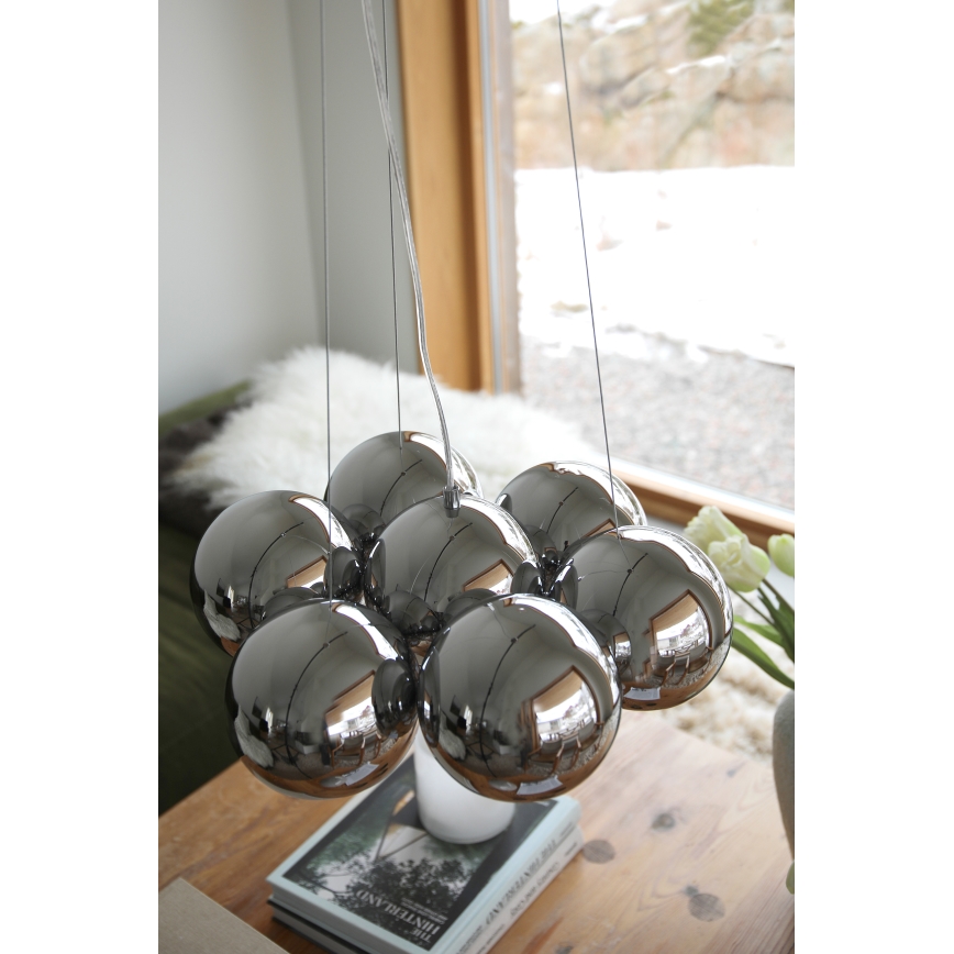 Markslöjd 109167 - Luster na sajli CUPOLO 7xE14/40W/230V polirani krom