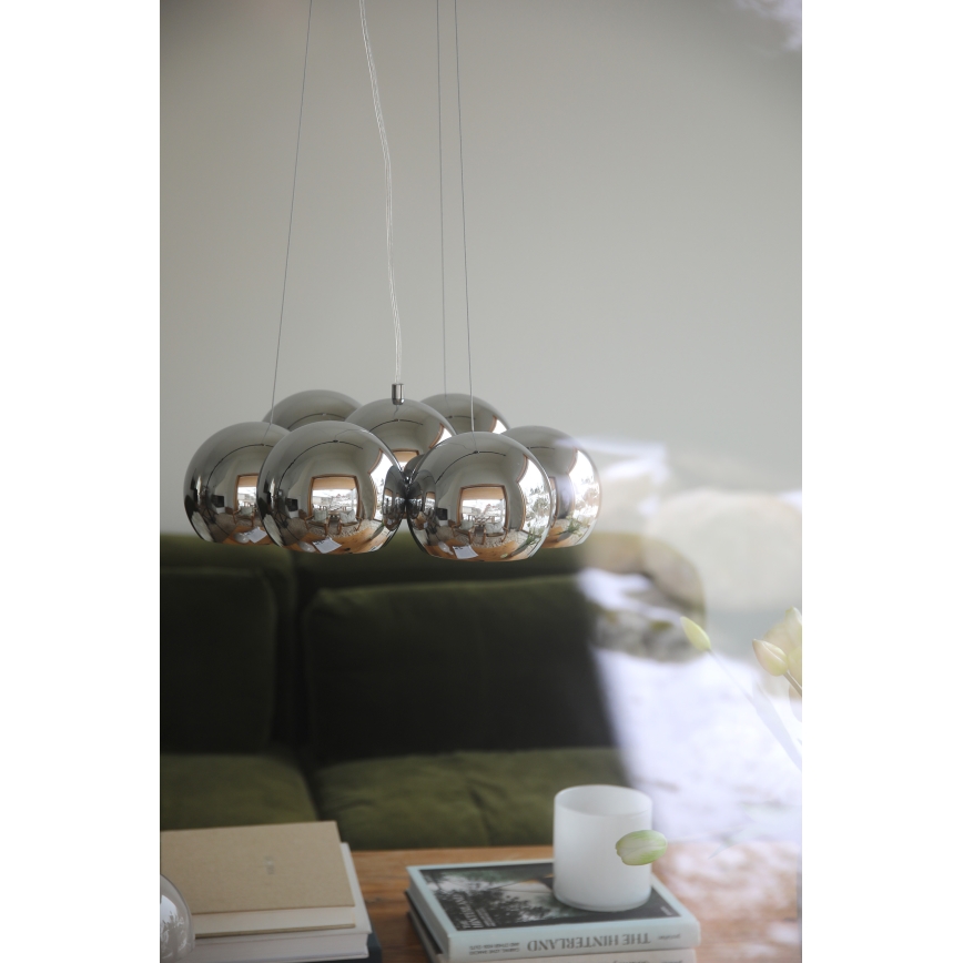 Markslöjd 109167 - Luster na sajli CUPOLO 7xE14/40W/230V polirani krom
