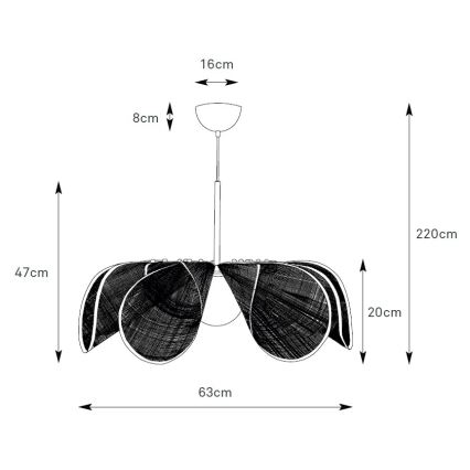 Markslöjd 109169 - Luster na sajli STYRKA 1xE27/40W/230V Ø 63 cm bež