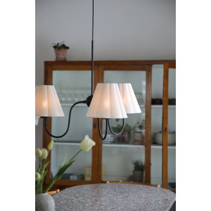 Markslöjd 109172 - Viseći luster na sajli VEYA 3xE14/40W/230V Ø 90 cm lan/crna