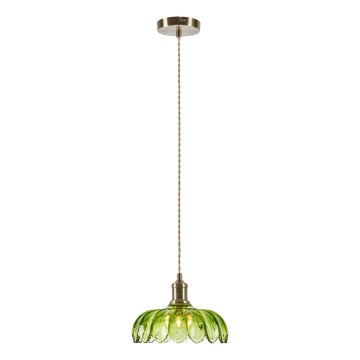 Markslöjd 109177 - Luster na sajli KURAGE 1xE27/40W/230V mesing/zadimljeno-zelena