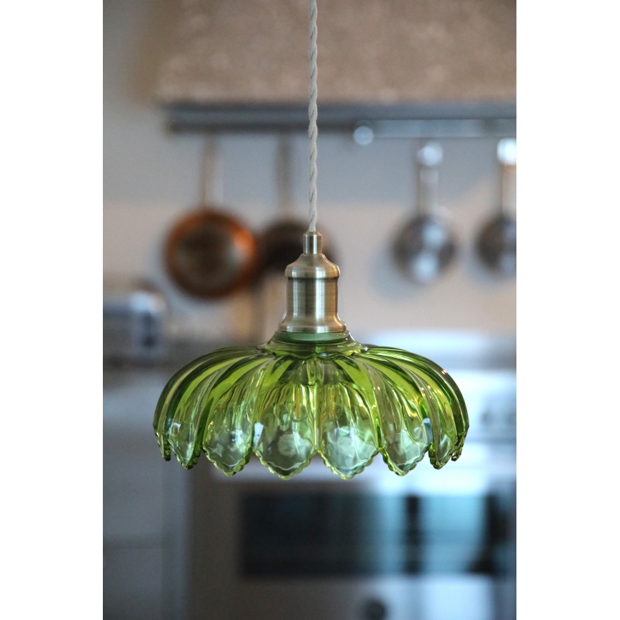 Markslöjd 109177 - Luster na sajli KURAGE 1xE27/40W/230V mesing/zadimljeno-zelena