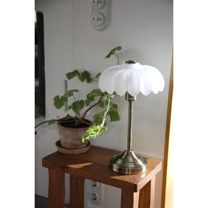 Markslöjd 109179 - Stolna lampa KURAGE 1xE27/60W/230V mesing/bijela