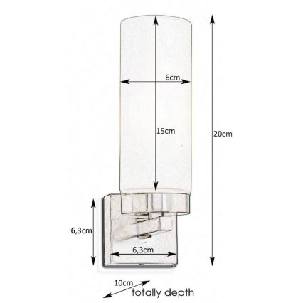 Markslöjd 234744 - Zidna svjetiljka za kupaonicu STELLA 1xE14/40W/230V IP44