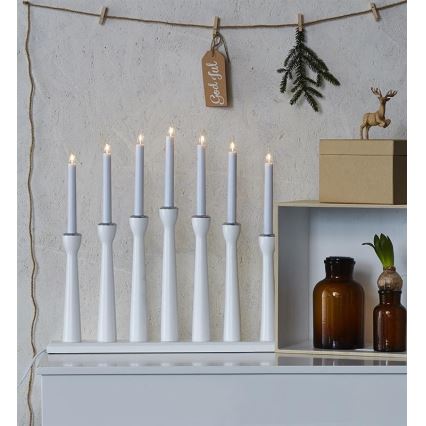 Markslöjd 702232 - Božićni svijećnjak MASESKÄR 7xE10/3W/230V bijeli