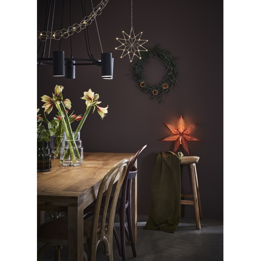 Markslöjd 705807 - Božićna dekoracija EMBLA 1×E14/6W/230V, promjer 45 cm, crvena