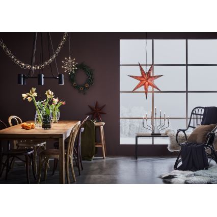 Markslöjd 705808 - Božićna dekoracija EMBLA, 1xE14/25W/230V, promjer 75 cm, smeđa