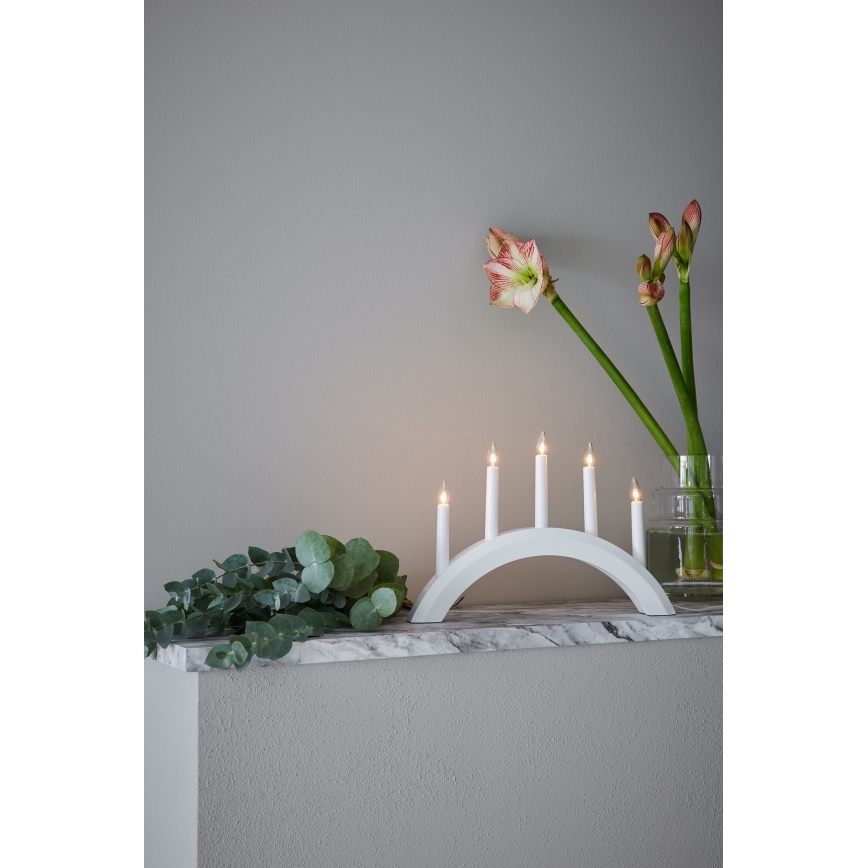 Markslöjd 705952 - Božićni svijećnjak AVENTO 5xE10/3W/230V bijela