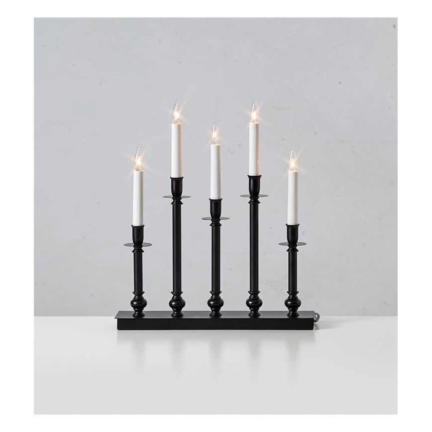 Markslöjd 706092 - Božićni svijećnjak FRATELLO 5xE10/3W/55V crna