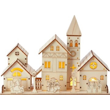 Markslöjd 706447 - LED Božićna dekoracija VILLAGE LED/0,24W/2xAA šperploča
