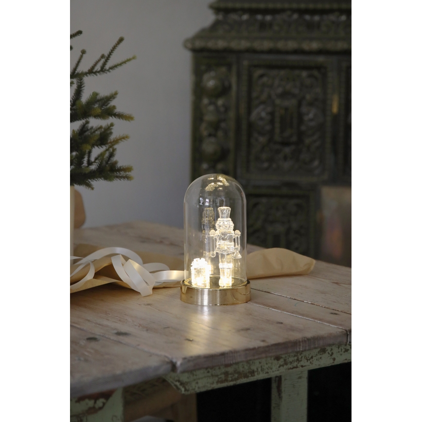 Markslöjd 706527 - LED Božićna dekoracija ISLA LED/0,12W/3xAA mesing/orašar