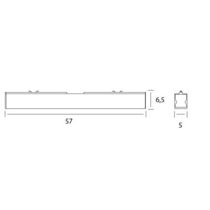 MAXLIGHT C0190 - LED Stropna svjetiljka LINEAR LED/18W/230V 57 cm crna