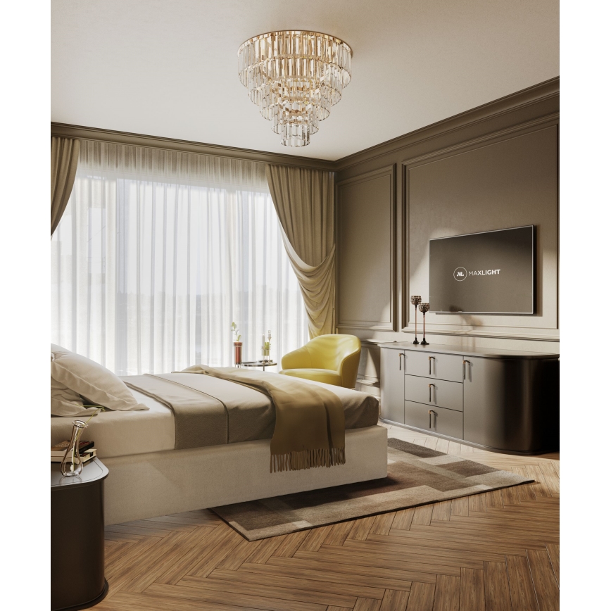 MAXLIGHT C0206 - Stropna svjetiljka MONACO 15xG9/40W/230V pr. 60 cm zlatna