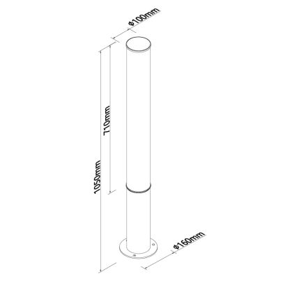 MAXLIGHT F0065 - LED Vanjska svjetiljka GARDENIA LED/25W/230V 105 cm CRI 93 IP65 antracit